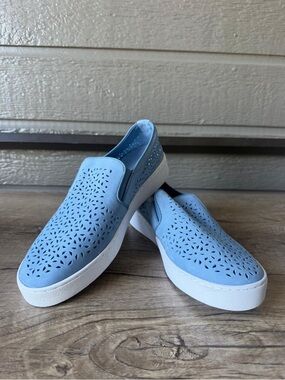 Vionic Women’s Sky-Blue Perforated Slip-On Sneakers